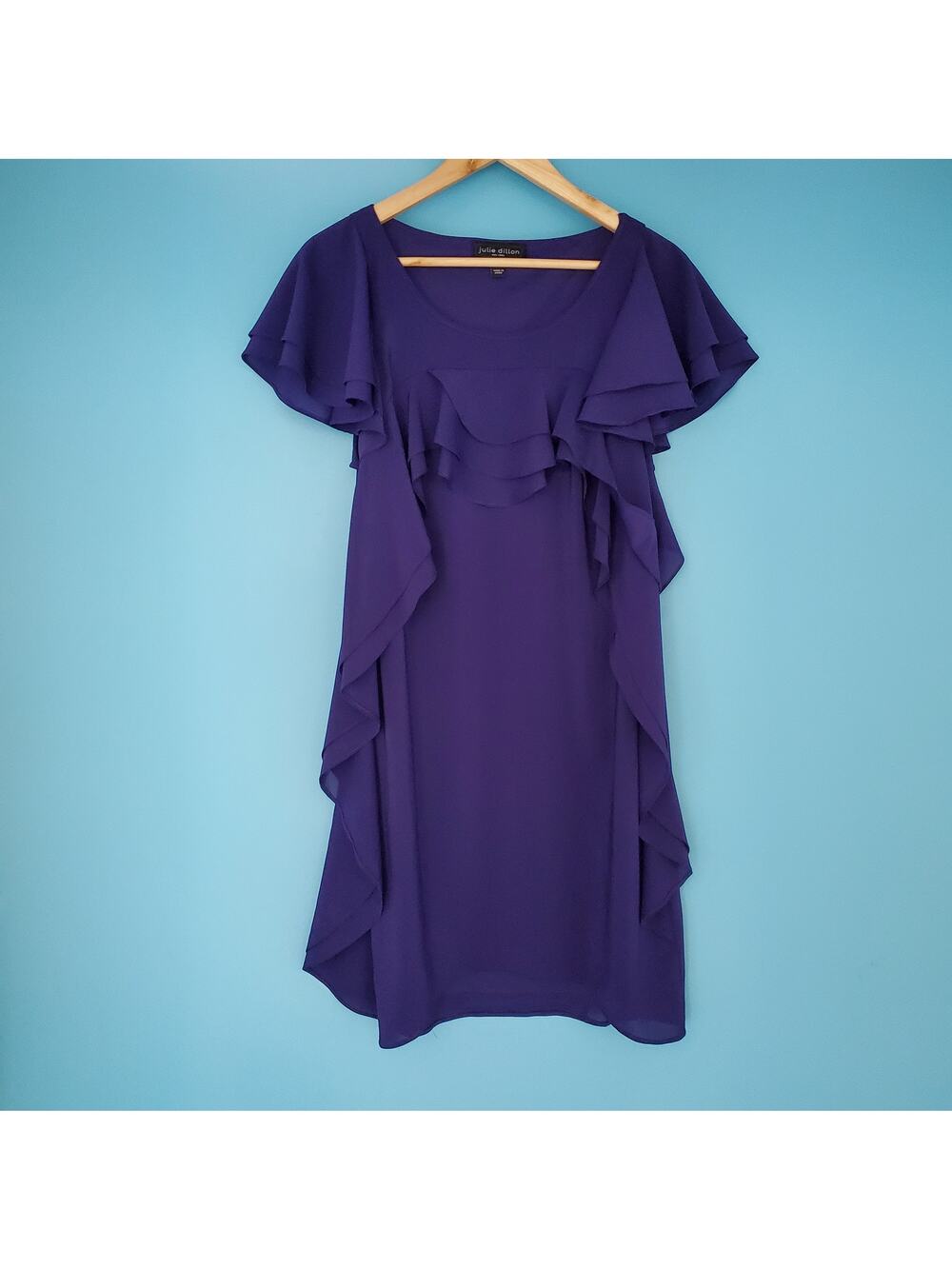 julie dillion Dress Size 2 Purple Sort Sleeve Shift